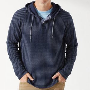 Tommy Bahama Navy Striped Hooded Pullover